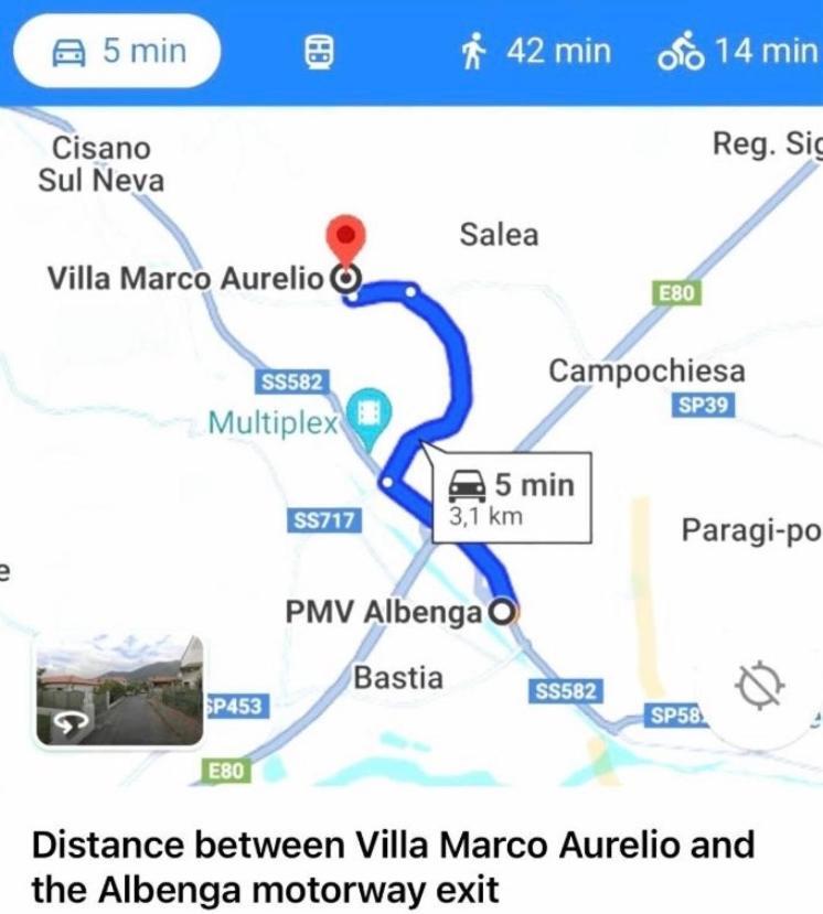 Villa Marco Aurelio Cisano sul Neva Bagian luar foto